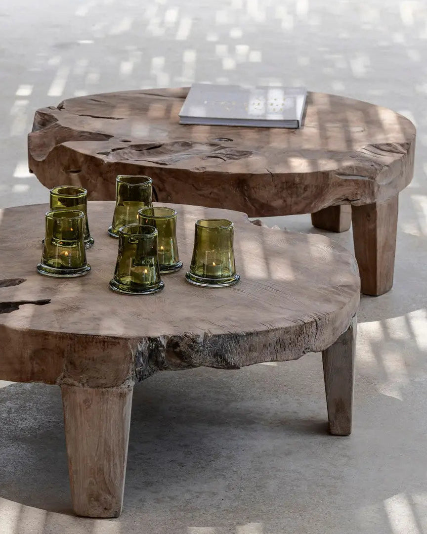 Atmospheric still life on the SAMBA coffee table - naturally decorated with design objects
