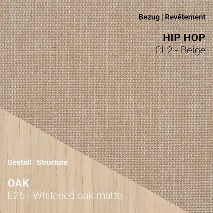 Mobitec KNUT C0214 in Hip hop Beige mit Eiche Whitened Matte – freundlicher Ton auf modernem Untergestell