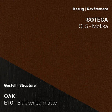 Mobitec LOLA C3012 in tiefem Mokka-Braun mit schwarzem Eiche-Gestell