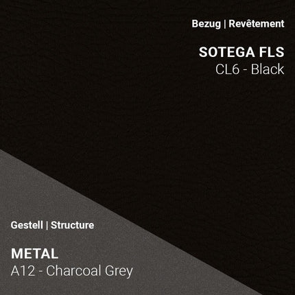 Stuhl LOLA C3212 mit FLS-Stoff in Schwarz und anthrazitfarbenem Gestell