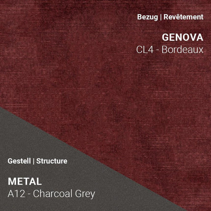 LOLA C3510 mit Genova Bordeaux und A12 Metal Charcoal Grey – elegante Tiefe trifft moderne Zurückhaltung