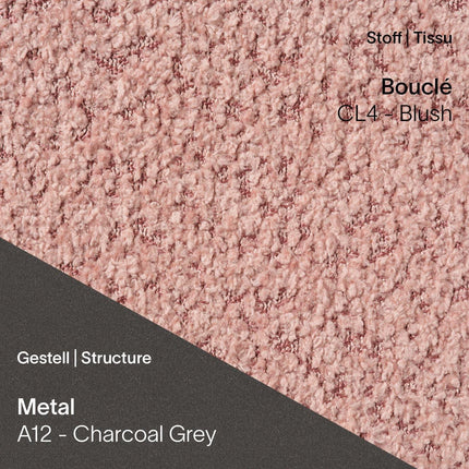LOLA C3612 in Bouclé Blush mit A12 Charcoal Grey – verspielte Textur auf grafischem Rahmen