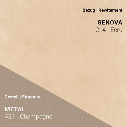 LOLA C3612 in Genova Ecru mit A21 Champagne – elegantes Beige mit sanft glänzendem Gestell
