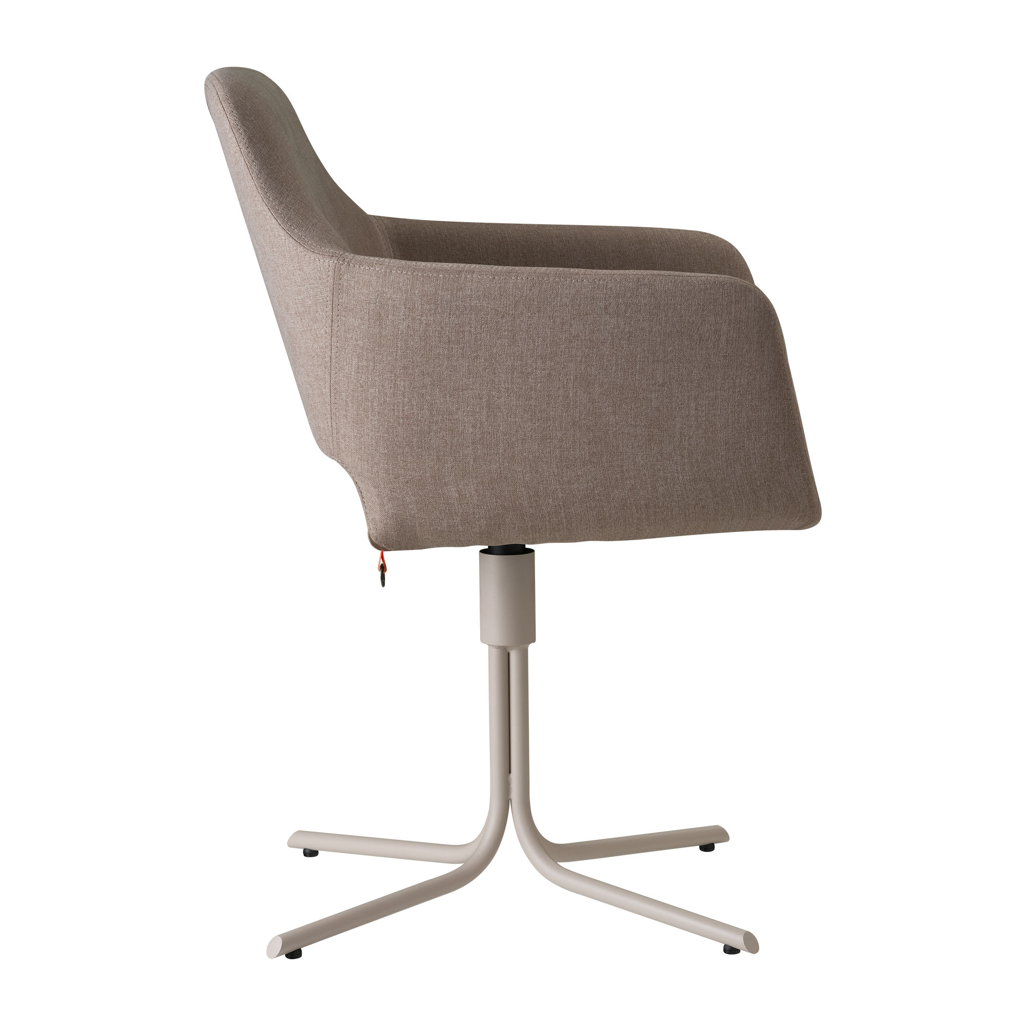 Stuhl LOLA C3612 von Mobitec – Seitenansicht mit geschwungener Sitzfläche und stabilem Metallgestell