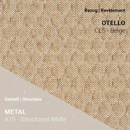 Mobitec Stuhl LOLA C4110 in Otello Beige mit A15 Structured White – freundliches Design mit klarer Linie