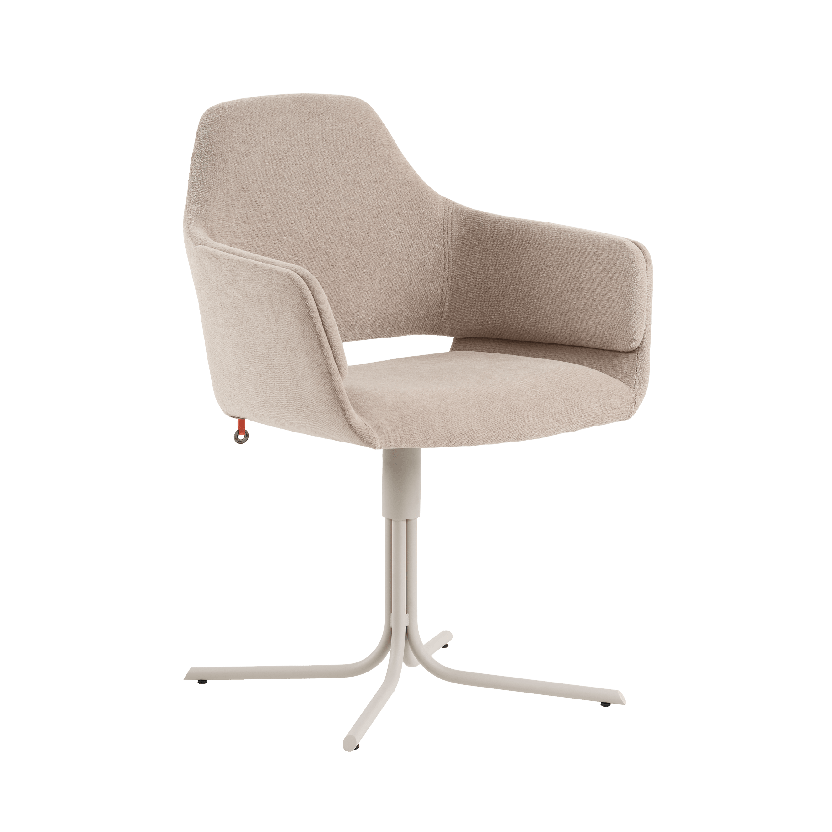 Mobitec LOTUS C0812 – drehbarer Armlehnstuhl mit gepolstertem Sitz, geschwungener Lehne und filigranem Drehgestell