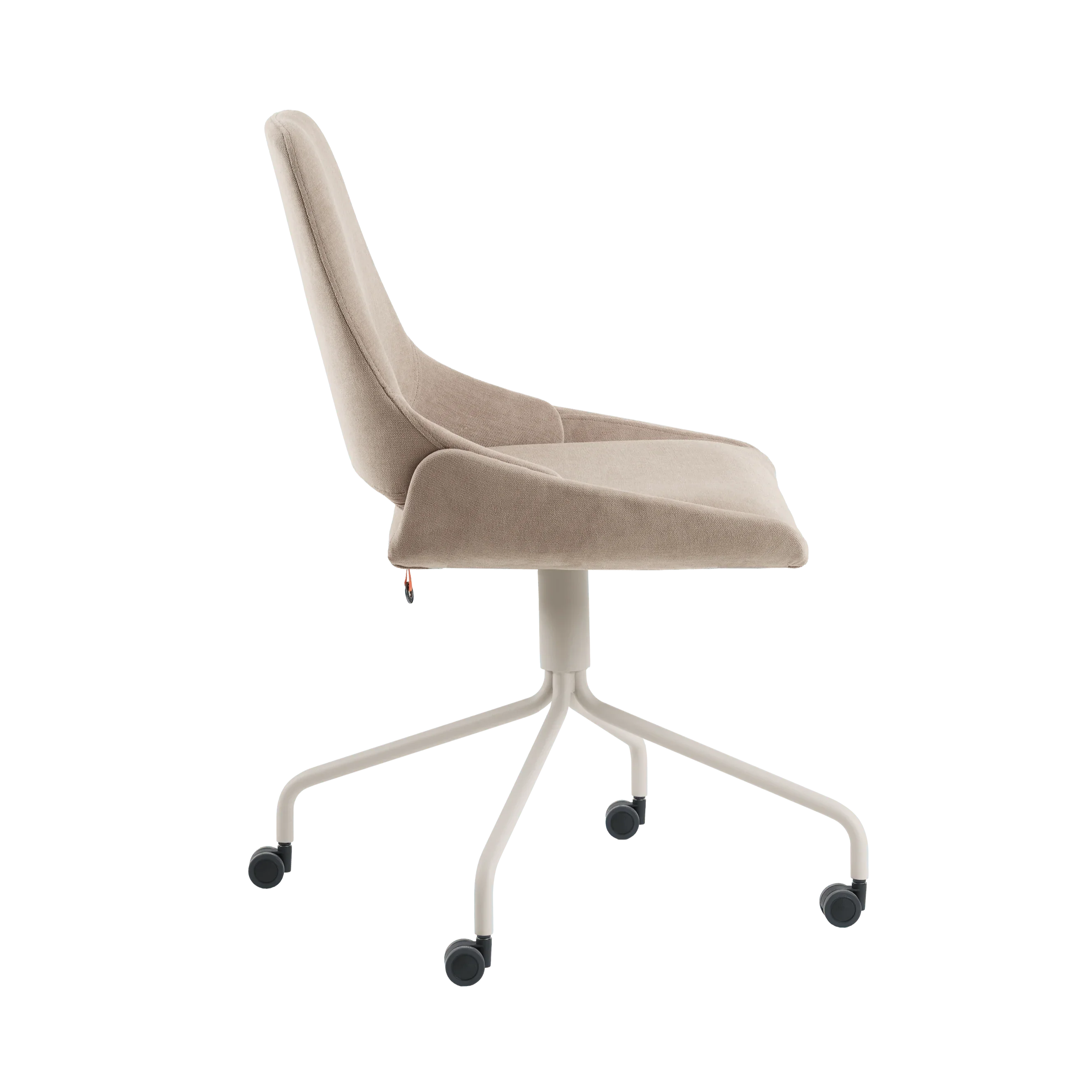 LOTUS C1310 von Mobitec – Seitenansicht mit leicht geneigter Rückenlehne und filigranem Drehgestell