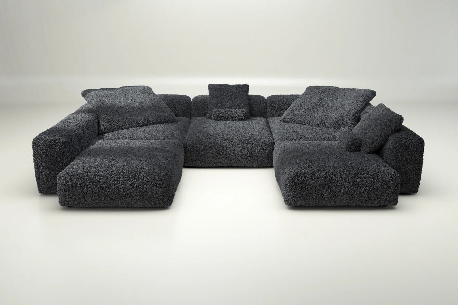 Vetsak Lounge-Modulsofa Set 06 in Doodle Dark Grey – mit Kissen, ideal für Indoor & Outdoor