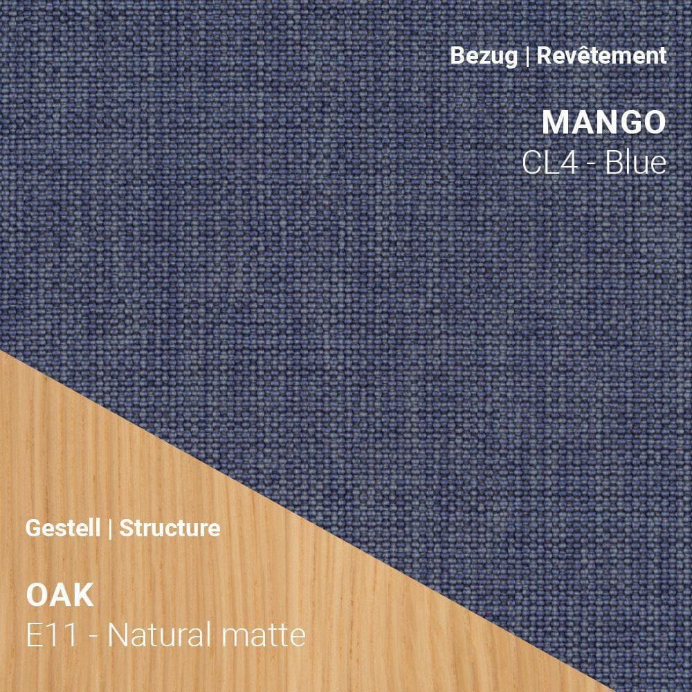MARGAUX C0312 mit Stoff Mango CL4 Blue und Eiche Natural Matte Gestell (E11)