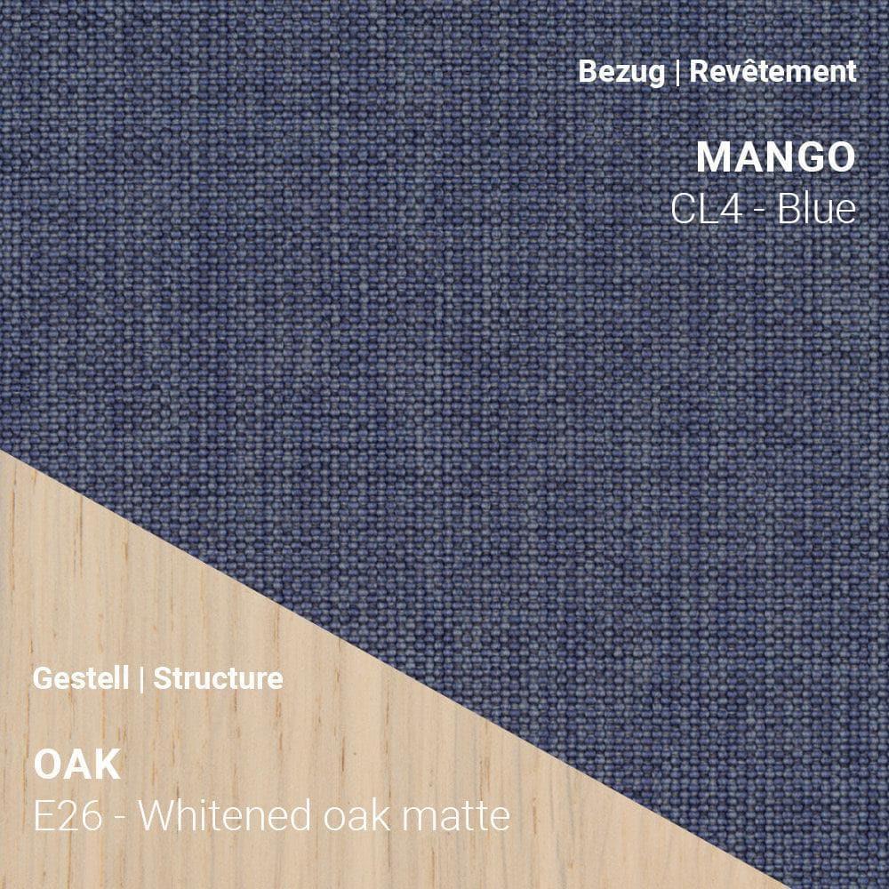 MARGAUX C0312 mit Bezug Mango CL4 Blue auf hellem Eiche Whitened Matte Gestell (E26)