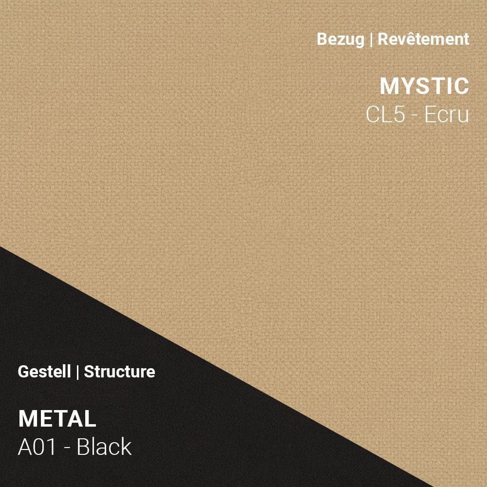 PAMP C1216 mit hellbeigem Stoff Mystic CL5 Ecru auf schwarzem Metallgestell A01