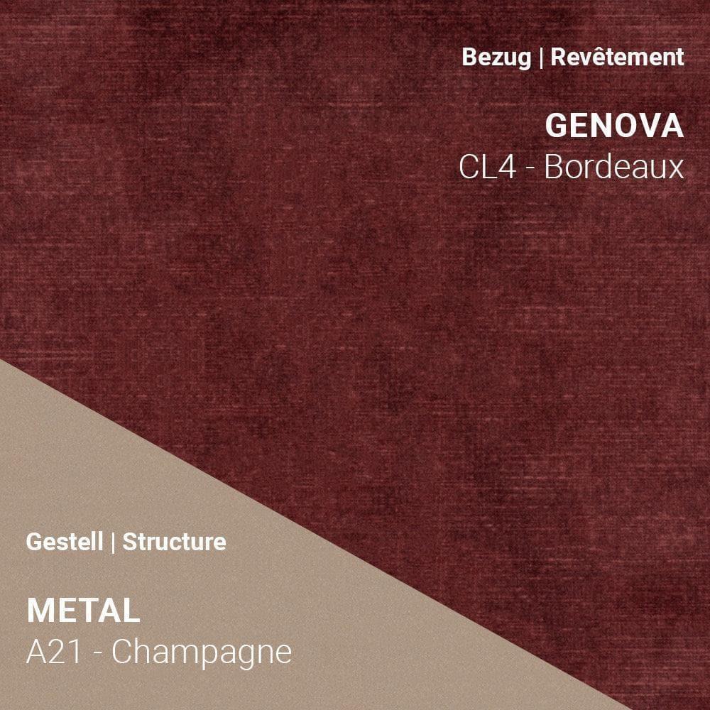 PAMP C1510 mit weinrotem Stoff Genova CL4 und edlem Champagne-Gestell A21 – für elegante Wohnküchen