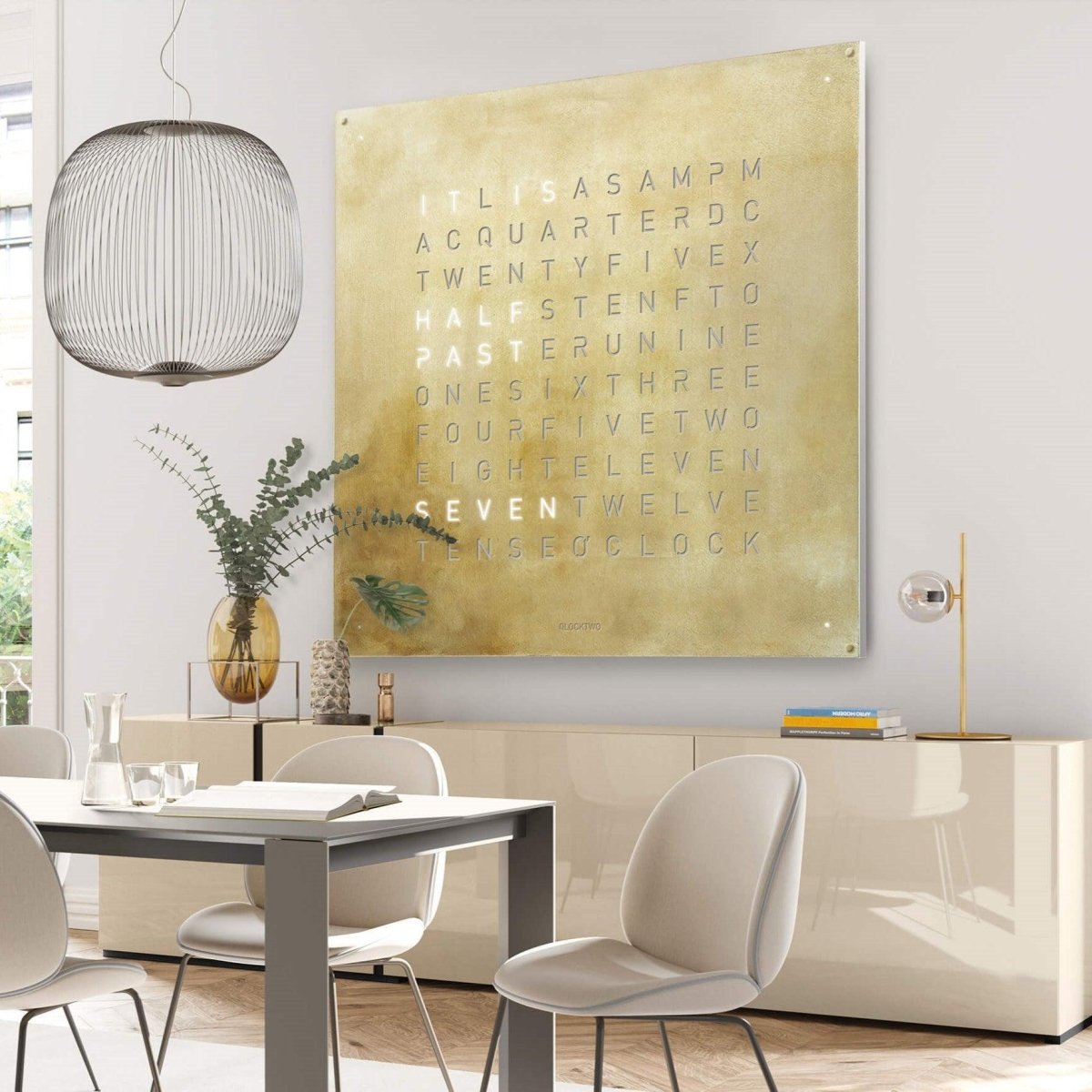 Qlocktwo - Wanduhr EARTH 180 SILVER & GOLD -  | Homestorys