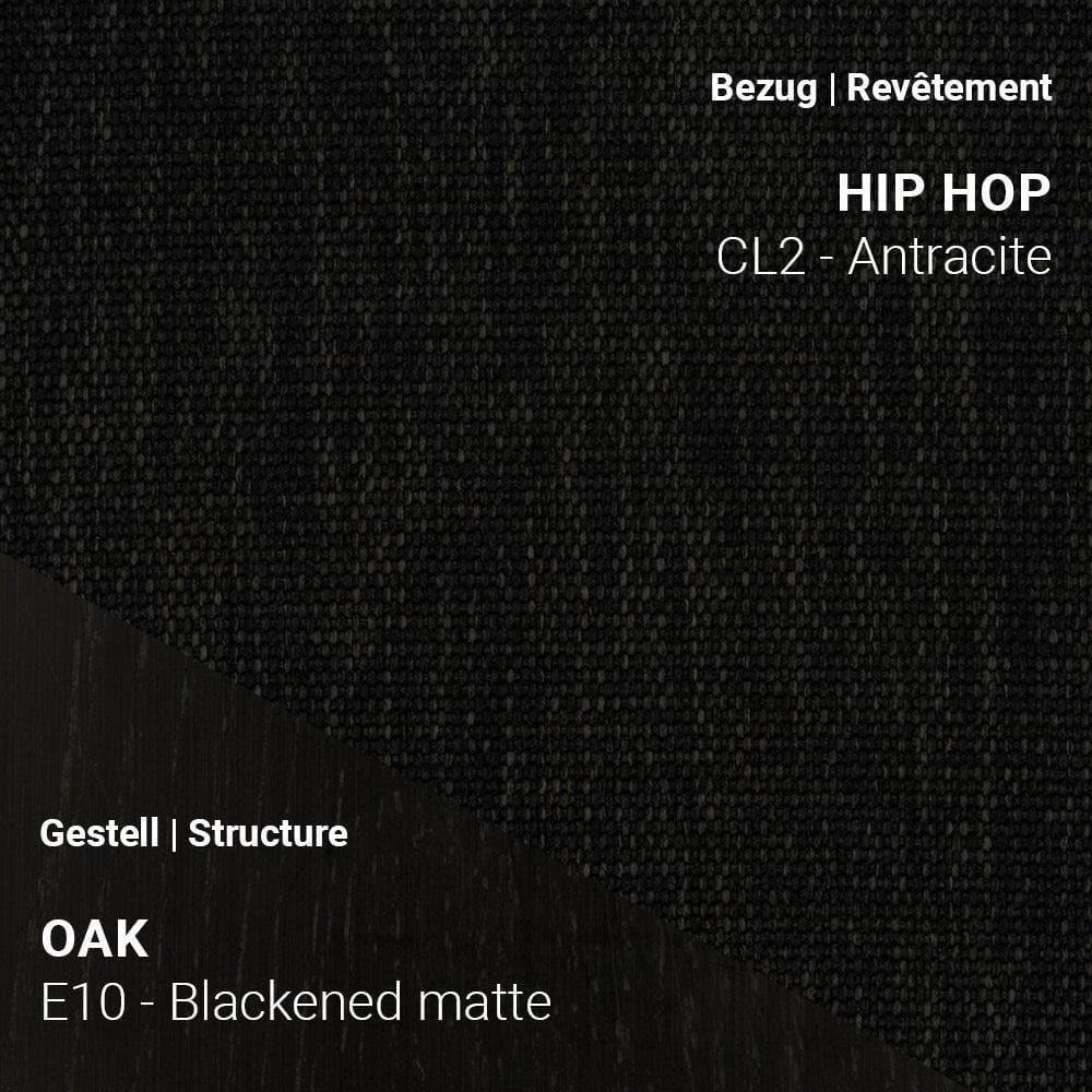 Stuhl SAGA C0110 mit Stoff Hip Hop CL2 Anthracite und dunklem Eichegestell Blackened Matte (E10)