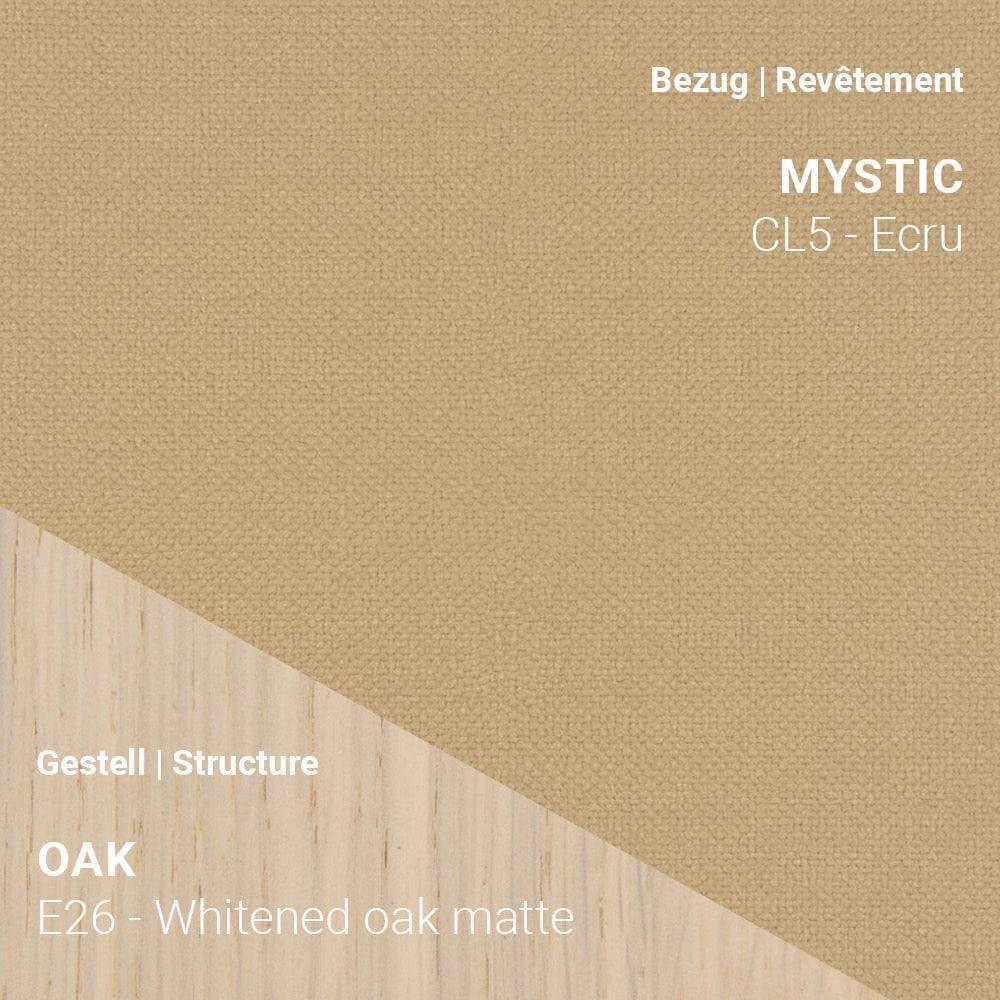 Mystic CL5 Ecru auf SAGA C0212 mit hellem Eiche Whitened Matte Gestell (E26)