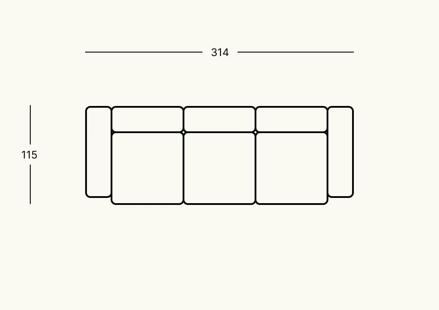 Canapé modulaire S LOOP LOOP 3 places