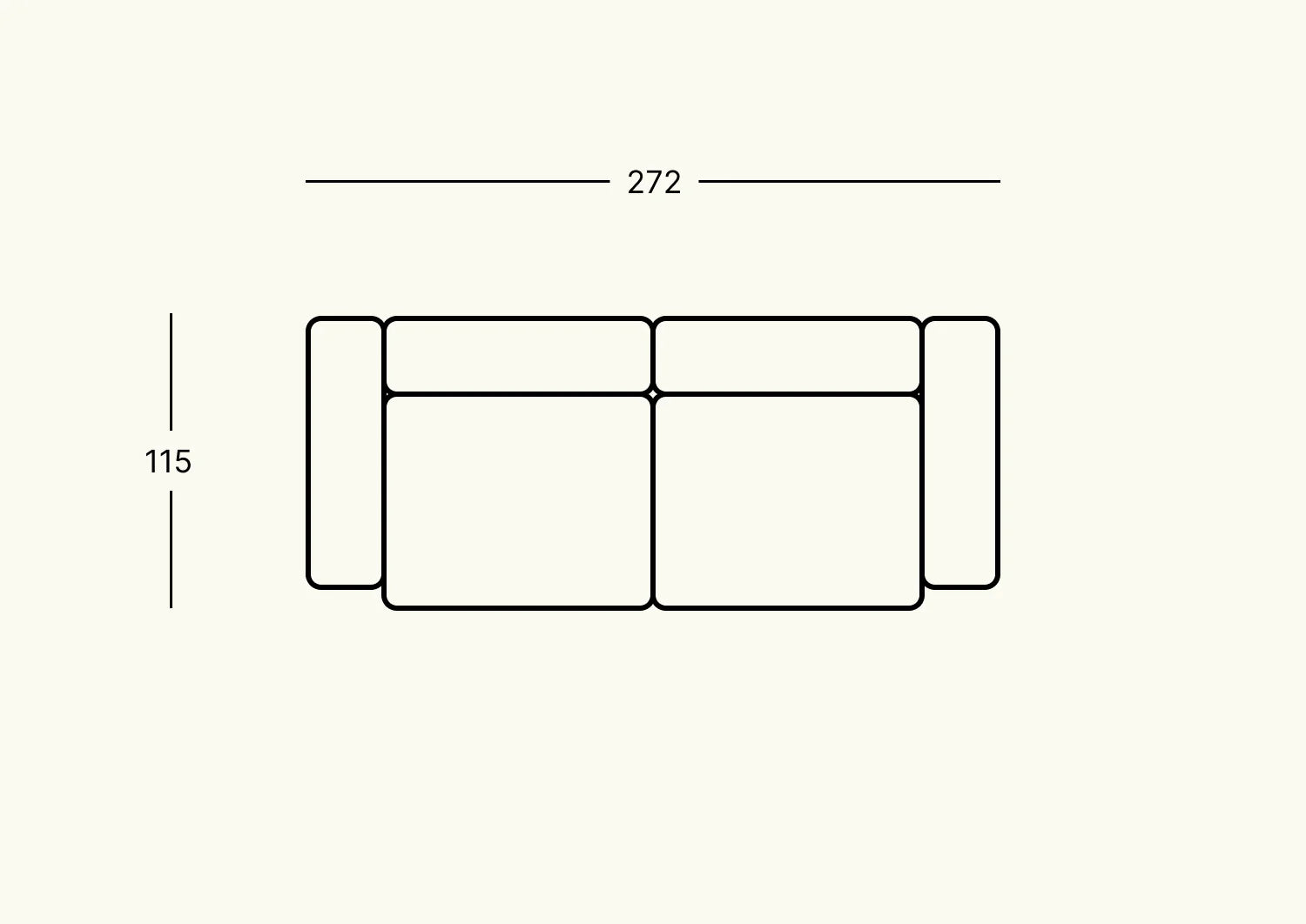 Modulares Sofa M Cord Velours - 2-Sitzer