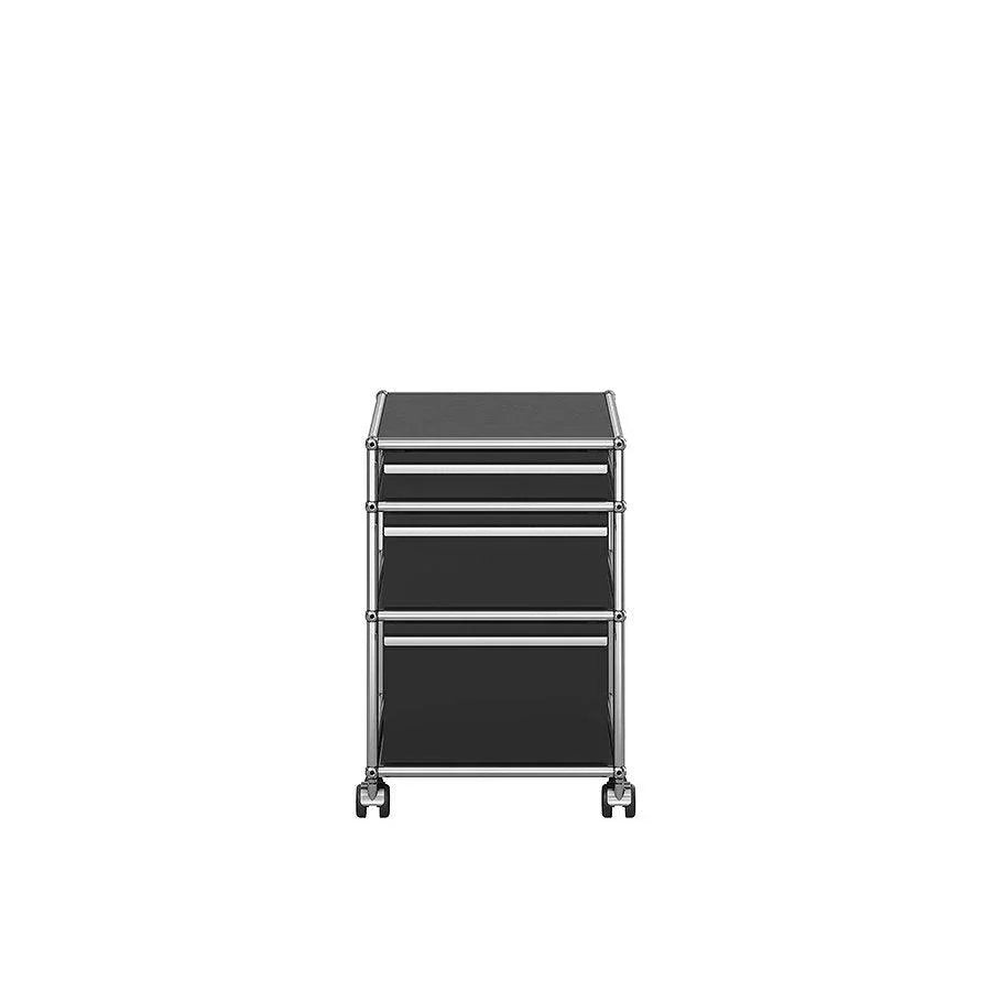 Hochwertiger Rollcontainer M63 von USM Haller in Graphitschwarz – stilvoller Ordnungshelfer für exklusive Büroräume oder elegante Interior-Konzepte