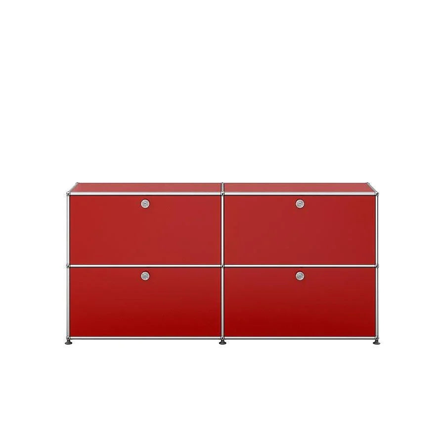USM Sideboard E2 in Rubinrot – ausdrucksstarkes Designobjekt mit warmer, tiefroter Farbwirkung