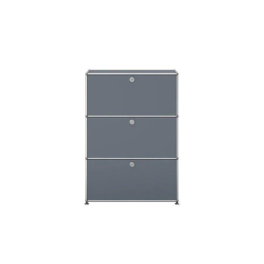 USM Haller G1 Kommode in Mittelgrau – hochwertiges Systemmöbel mit großzügigem Stauraum für Arbeitszimmer, Empfangsbereich oder stilvolle Innenarchitektur