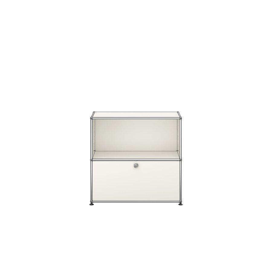 USM Nachttisch M55 in Reinweiß – moderner, weißer Design-Nachttisch mit klarer Formensprache für minimalistische Schlafzimmer und Interior-Konzepte