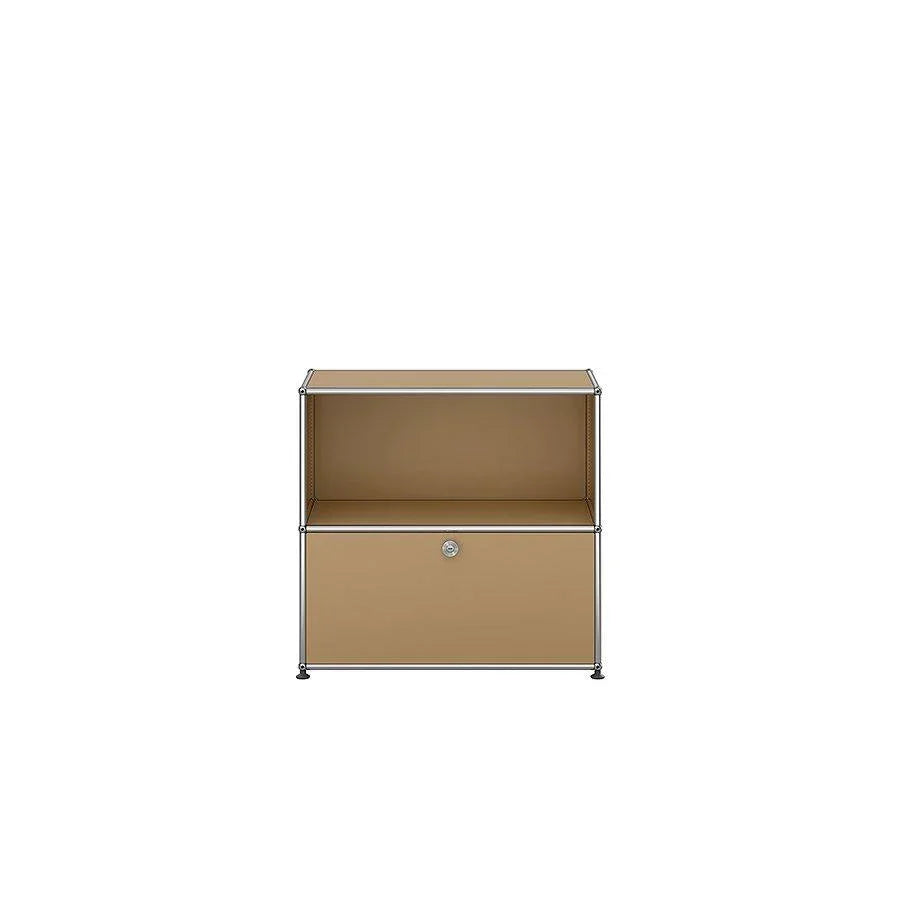 USM Nachttisch M55 in Beige – wohnliches, helles Beistellmöbel mit Systemstruktur für natürliche Schlafzimmergestaltung im Designkontext
