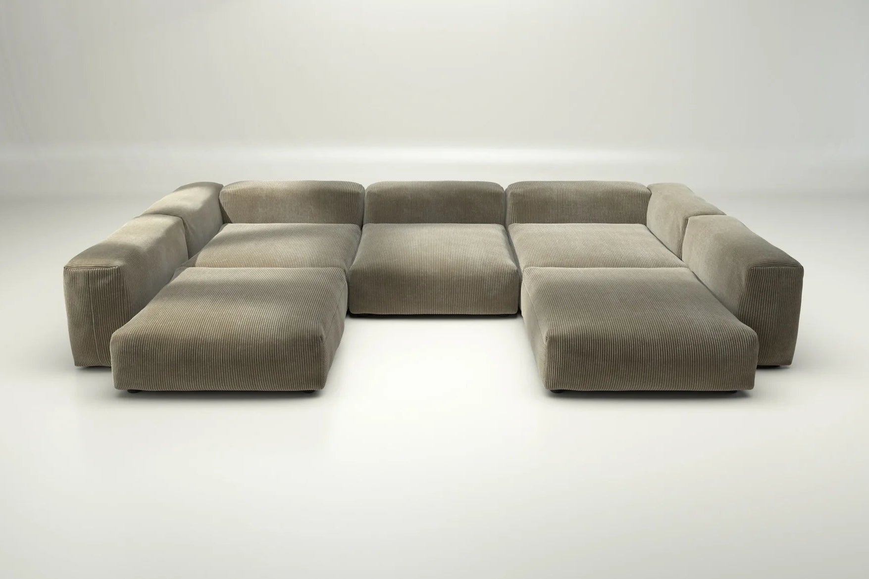 Modularsofa Vetsak Set 06 in Cord Velour Khaki – ohne Kissenset, naturnaher Look für ruhige Wohnkonzepte
