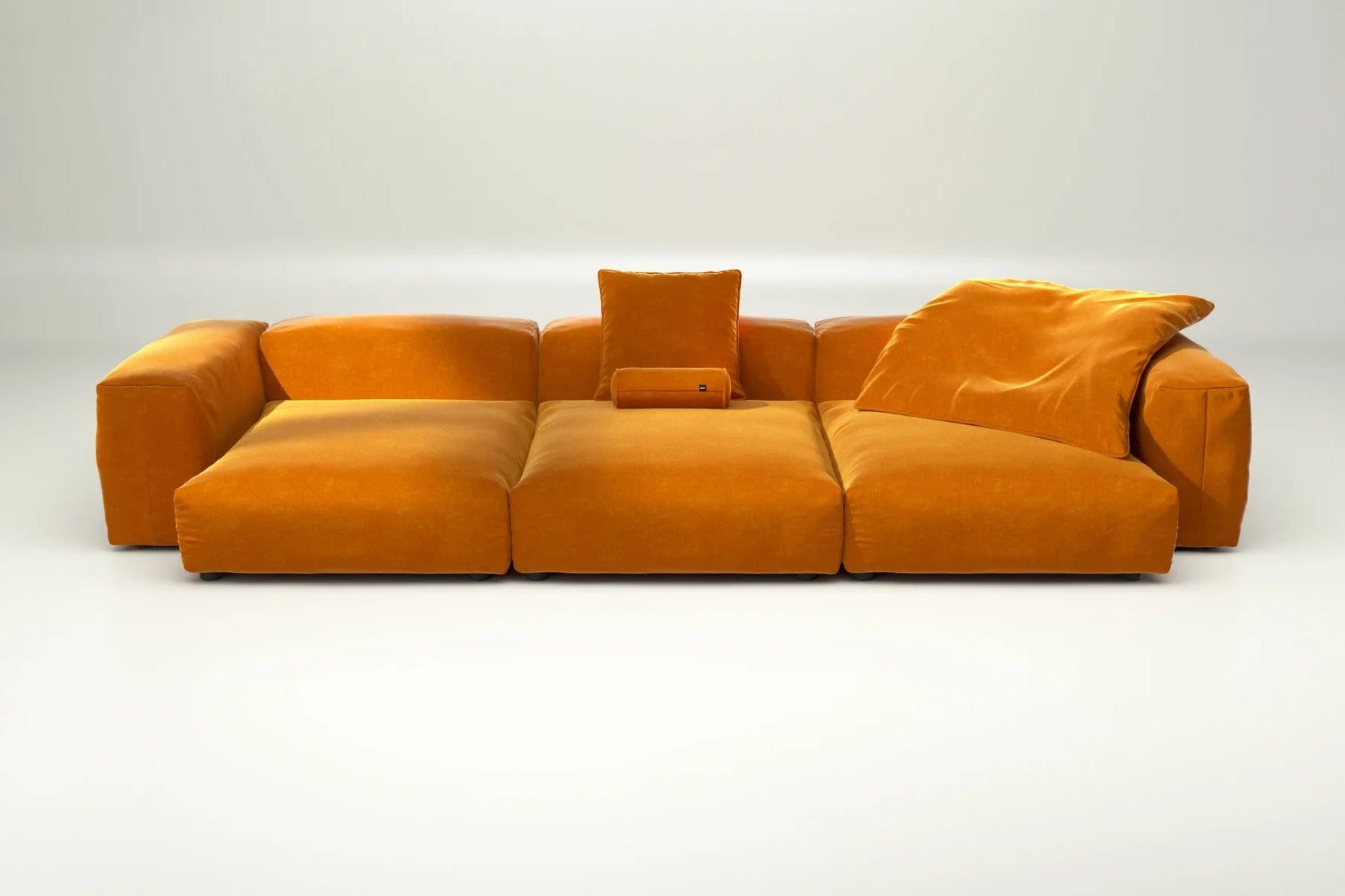 Sofa Set 05 in Suave Orange Blaze – mit Kissenset, kreatives Designhighlight mit starker Farbwirkung und Komfort