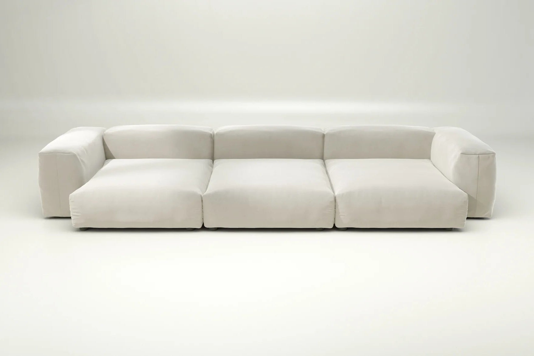 Suave Pearl auf Vetsak Sofa Set 05 – ohne Kissen, perliger Farbton für elegante, cleane Raumkonzepte