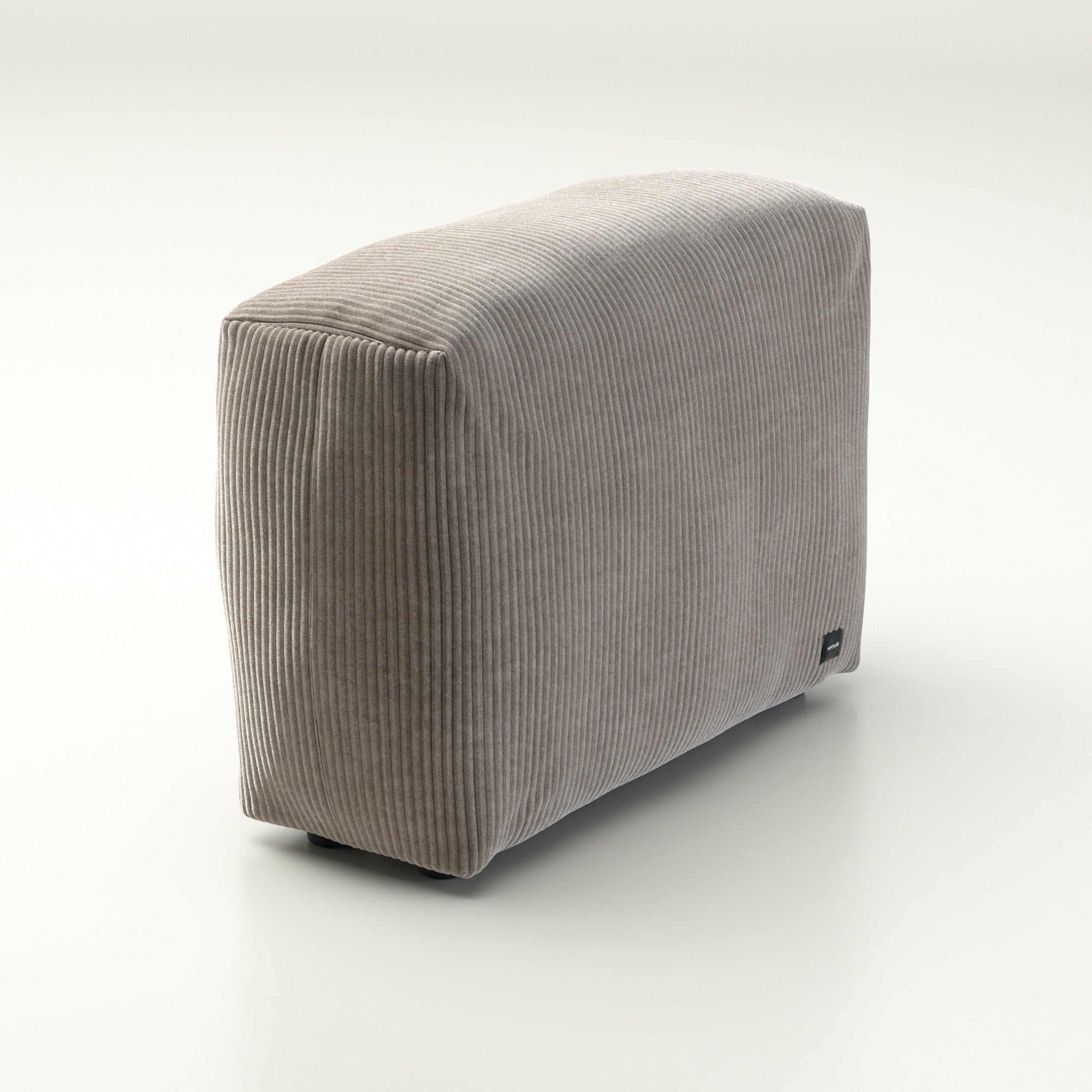 Vetsak Sofa Seitenteil Cord Velour Platinum Medium 84x31 cm – hellgrauer Sofazusatz