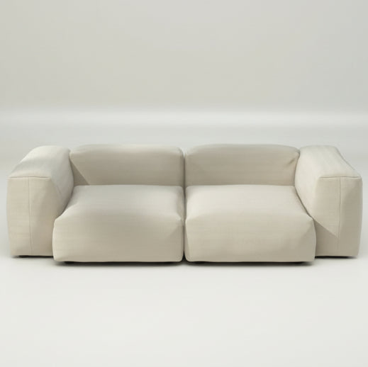 Sofa SET 02 M mit Outdoor-Stoff Piqué in Beige – klassischer Look für stilvolle Gartenmöbel