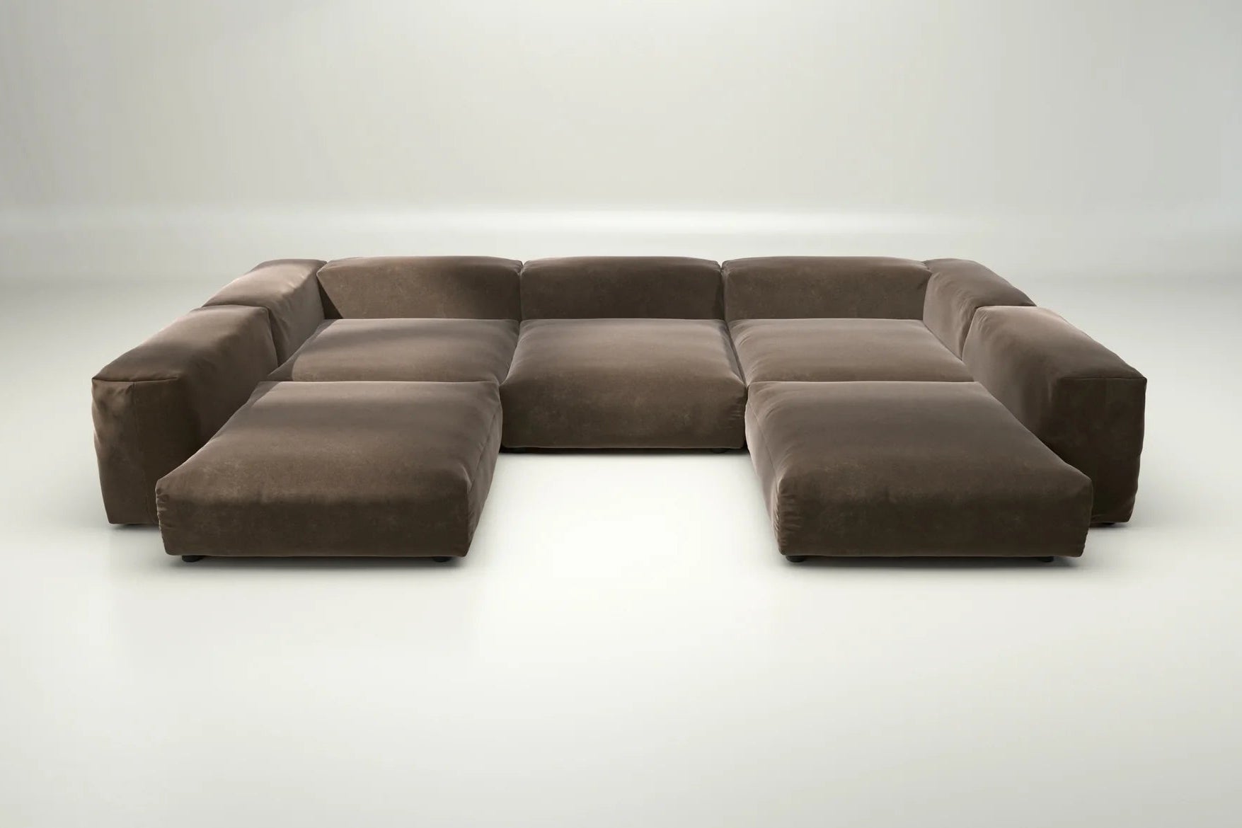 Suave Espresso auf Vetsak Sofa 06 – ohne Kissen, tiefbraune Eleganz für exklusive Lounges