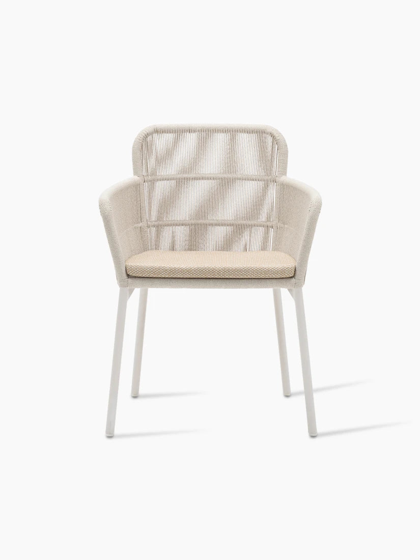Vincent Sheppard AKARI Garden Chair with Armrests in Dune White and Flax