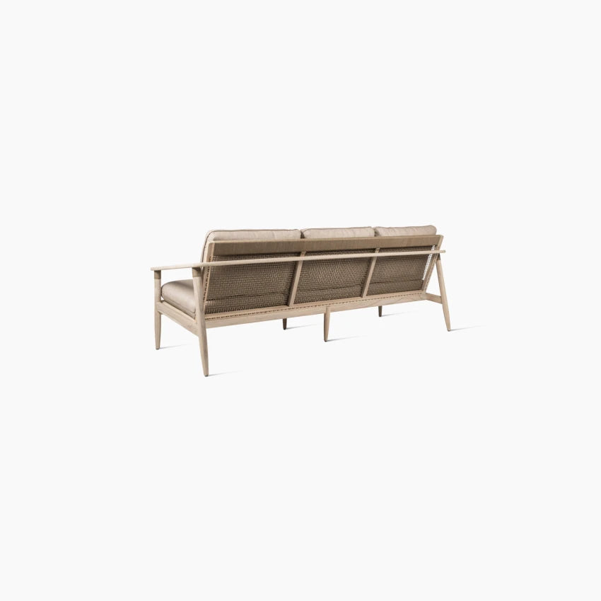 Vincent Sheppard DAVID Gartensofa aus Aged Teak mit Greige Rope
