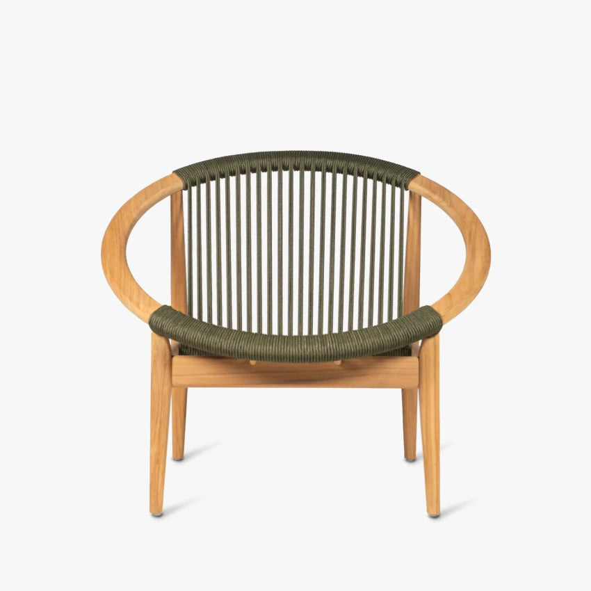 Vincent Sheppard FRIDA garden armchair with a rounded shape and generous backrest in Dark Green.
