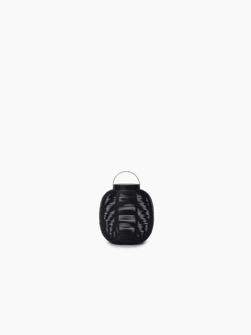 Lanterne Outdoor Vincent Sheppard TIKA, petite, avec corps tressé, couleur noire