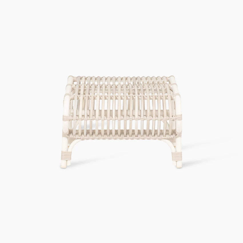 Tabouret de pied LUCY de Vincent Sheppard, couleur blanc cassé, avec tressage en polyéthylène