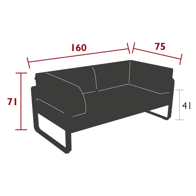 Gartensofa BELLEVIE - 2-Sitzer mit Seitenkissen - Original Homestories