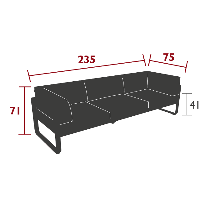 Gartensofa BELLEVIE - 3-Sitzer mit Seitenkissen - Original Homestories