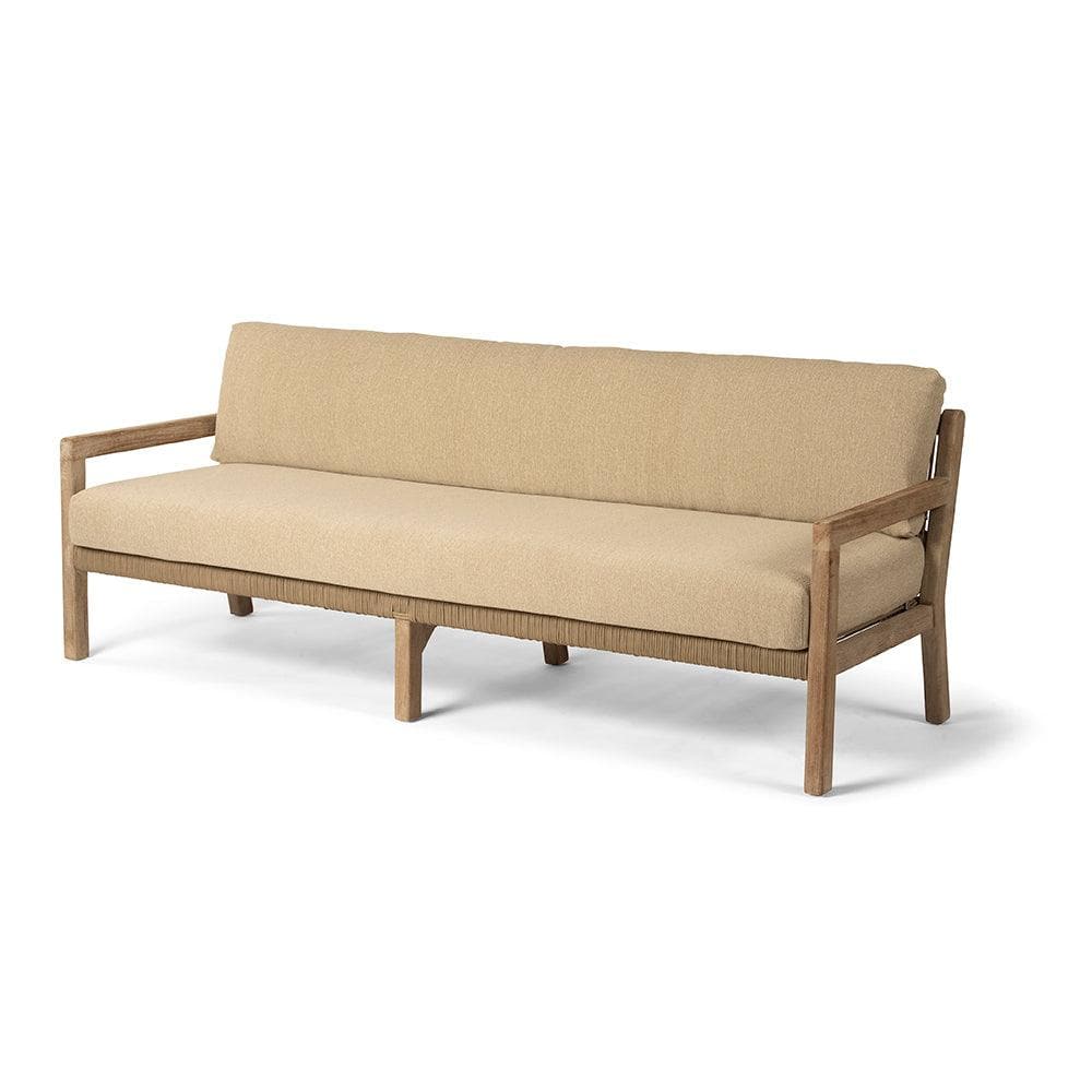 Gartensofa MARIO - 3-Sitzer _ Gommaire _SKU G632L-RO-NAT-KBASIC-COL182