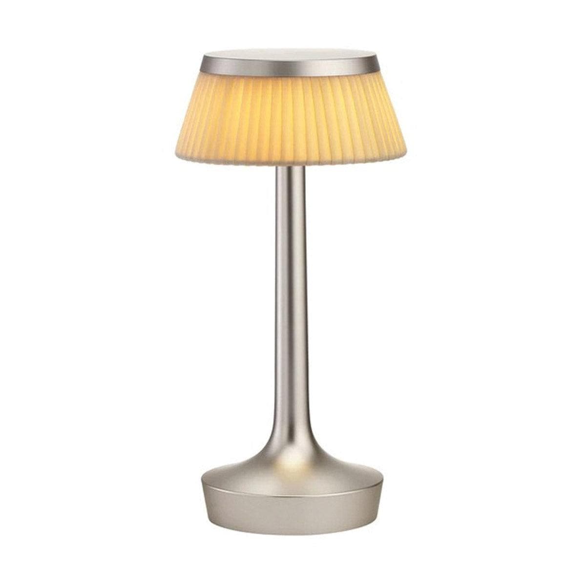 Flos BON JOUR Unplugged Tischlampe - Matt Chrome _ Flos _SKU F1037046 + F1036007