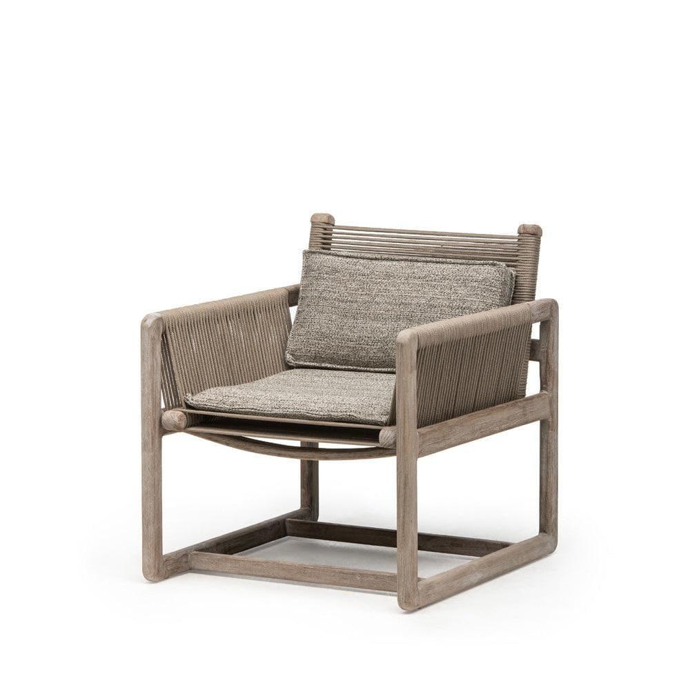 Gartensessel CARLO Easy mit wetterfestem Kissen – stilvoller Lounge-Sessel aus Teakholz von Gommaire für Terrasse, Garten oder Poolbereich