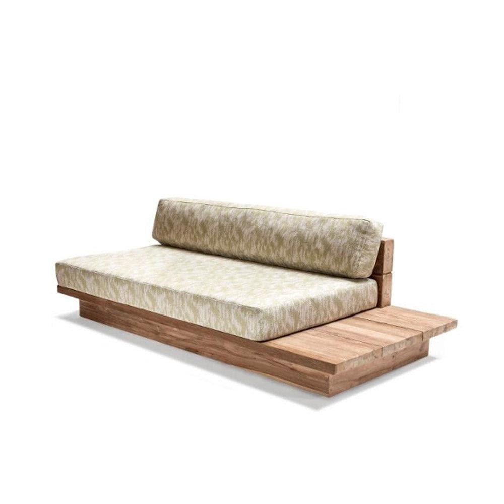 Gartensofa MAGNUS von Gommaire – modernes Outdoor-Sofa aus recyceltem Teakholz mit wetterfesten Polstern für Garten, Terrasse und Lounge-Bereich