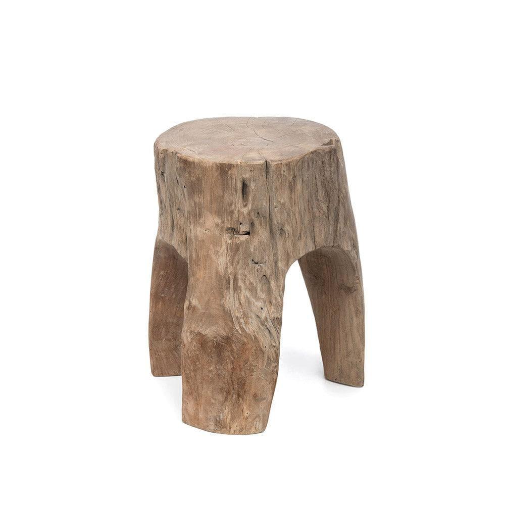 Hocker REX von Gommaire – kompakter Outdoor-Hocker aus massivem Teakholz, vielseitig einsetzbar als Beistelltisch oder Fußhocker in Gartenlounges