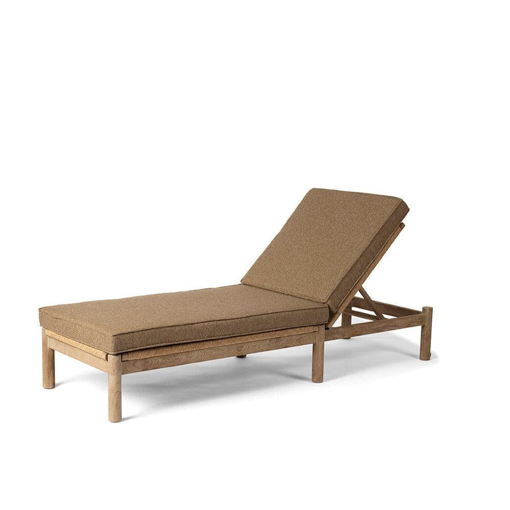 Sonnenliege MIEKE von Gommaire – exklusive Outdoor-Liege aus massivem Teakholz mit wetterfestem Polster, ideal für Garten, Terrasse und Poolbereich